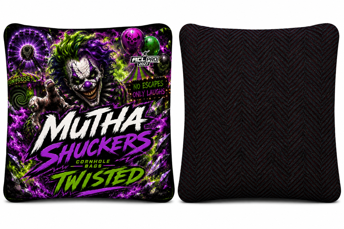 Mutha Shuckers Twisted "Funhouse" Series 2027 ACL Pro Cornhole Bags