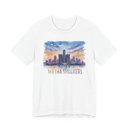 Mutha Shuckers "Watercolor City " Unisex Short Sleeve Tee