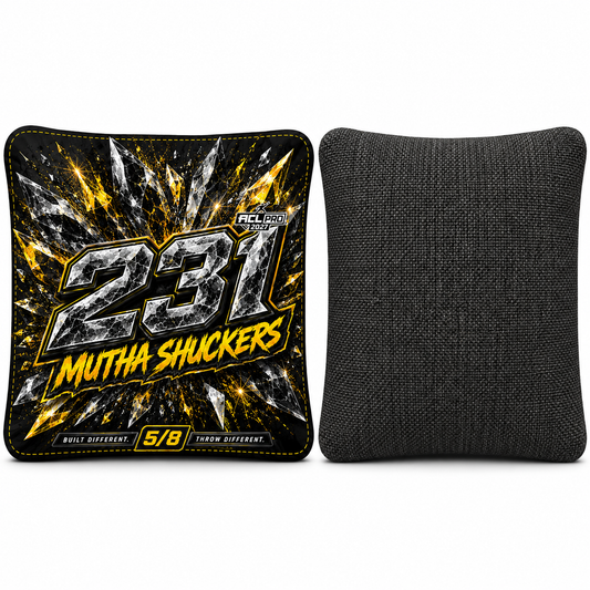 Mutha Shuckers 231 "Black Gold" Series 2027 ACL PRO Cornhole Bags