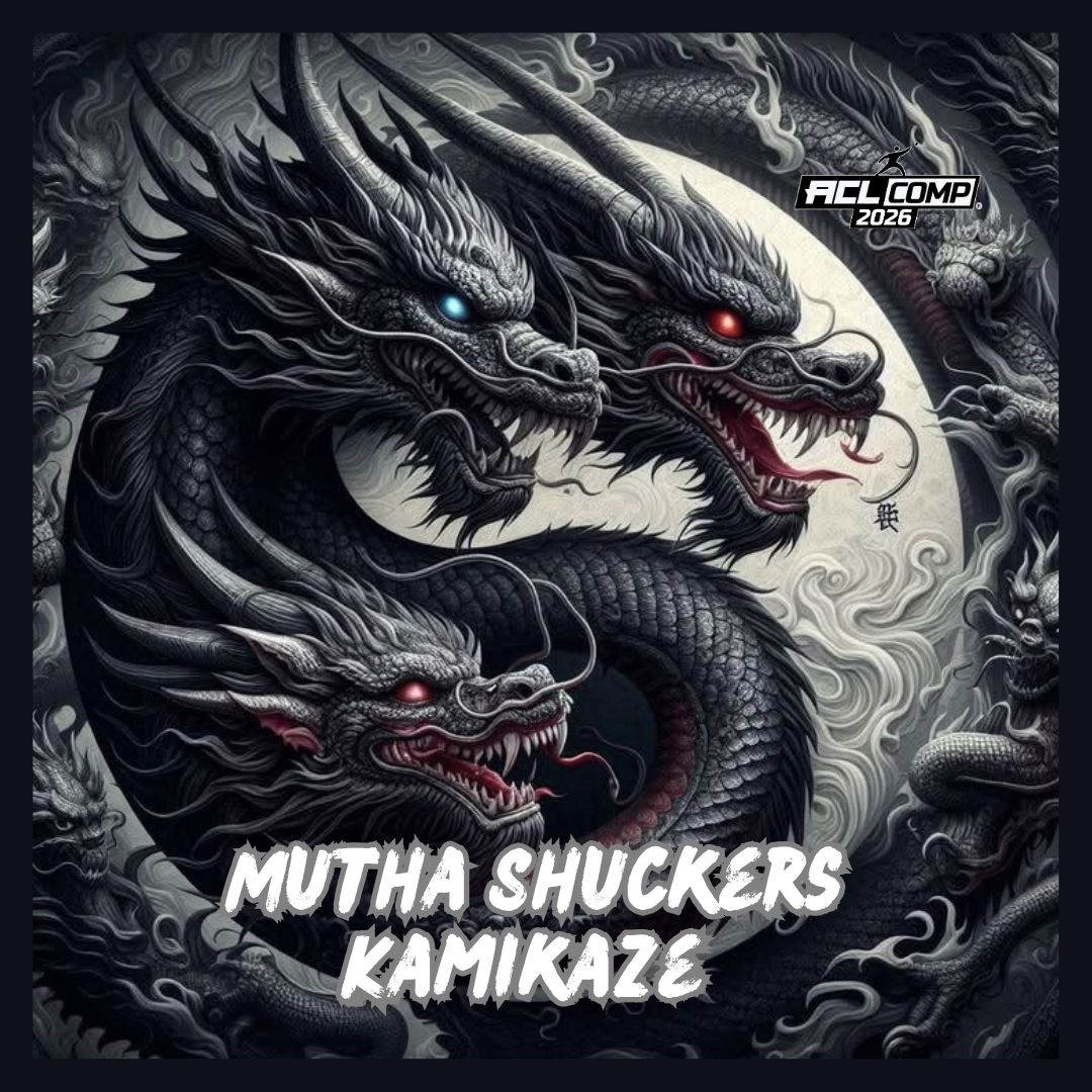 Mutha Shuckers "Dragons" 2026 ACL Comp Stamped Cornhole Bags
