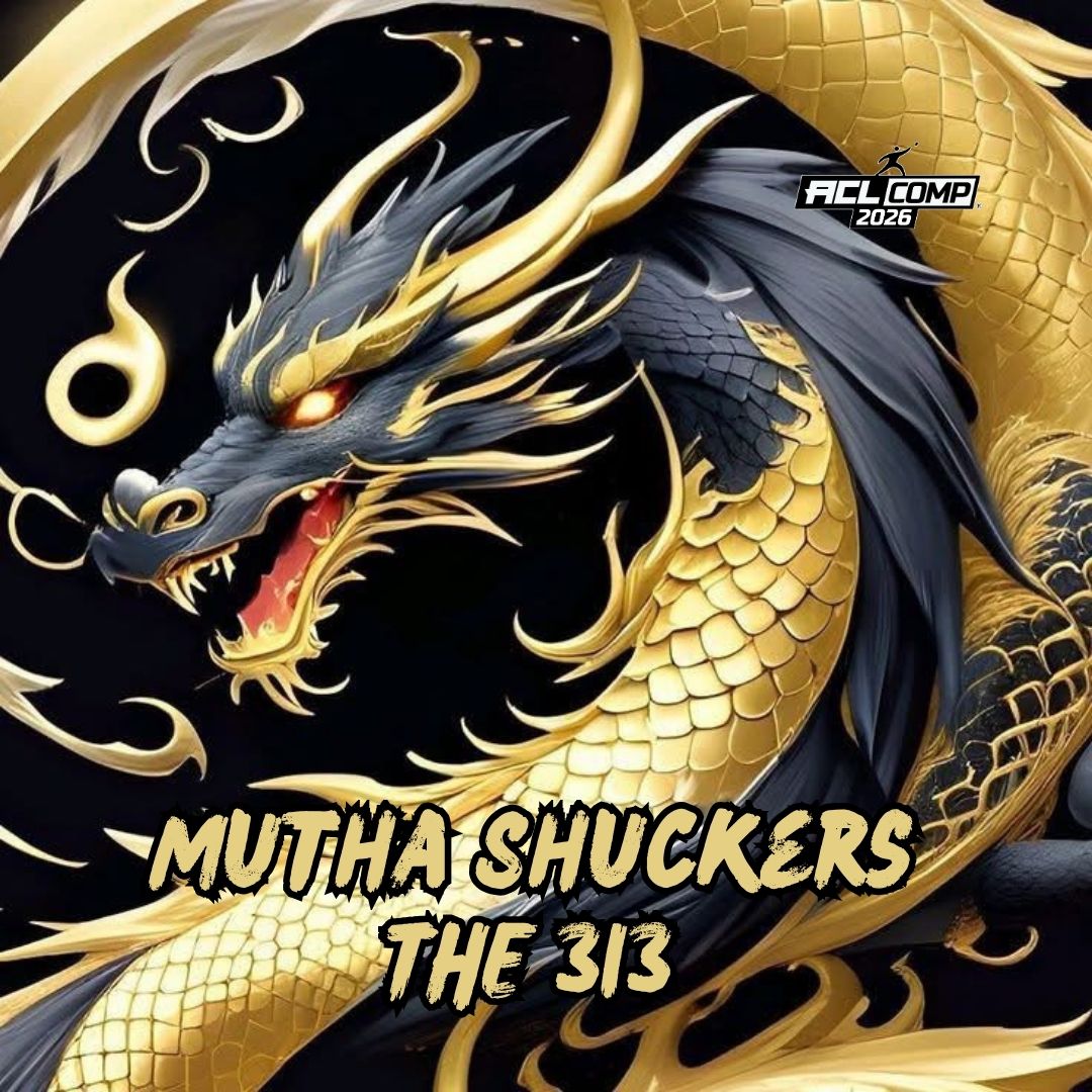 Mutha Shuckers "Dragons" 2026 ACL Comp Stamped Cornhole Bags