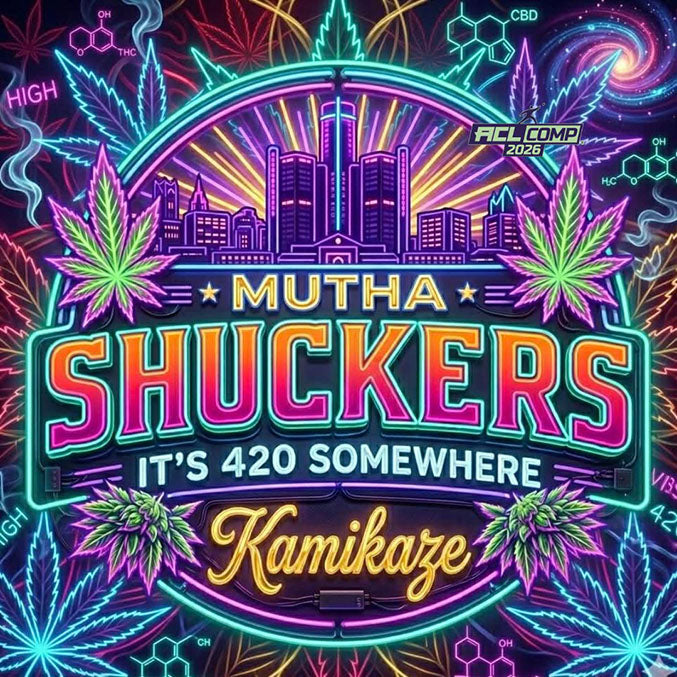 Mutha Shuckers "Up in Smoke" 2026 ACL Comp Stamped Cornhole Bags