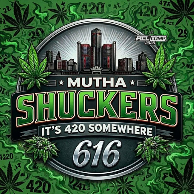 Mutha Shuckers "Up in Smoke" 2026 ACL Comp Stamped Cornhole Bags
