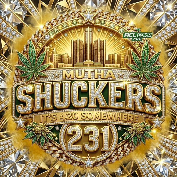 Mutha Shuckers "Up in Smoke" 2026 ACL Comp Stamped Cornhole Bags