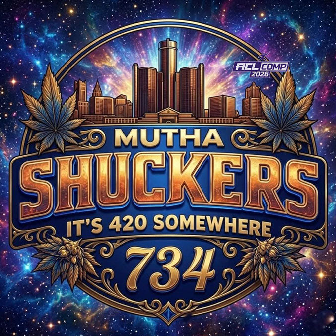 Mutha Shuckers "Up in Smoke" 2026 ACL Comp Stamped Cornhole Bags