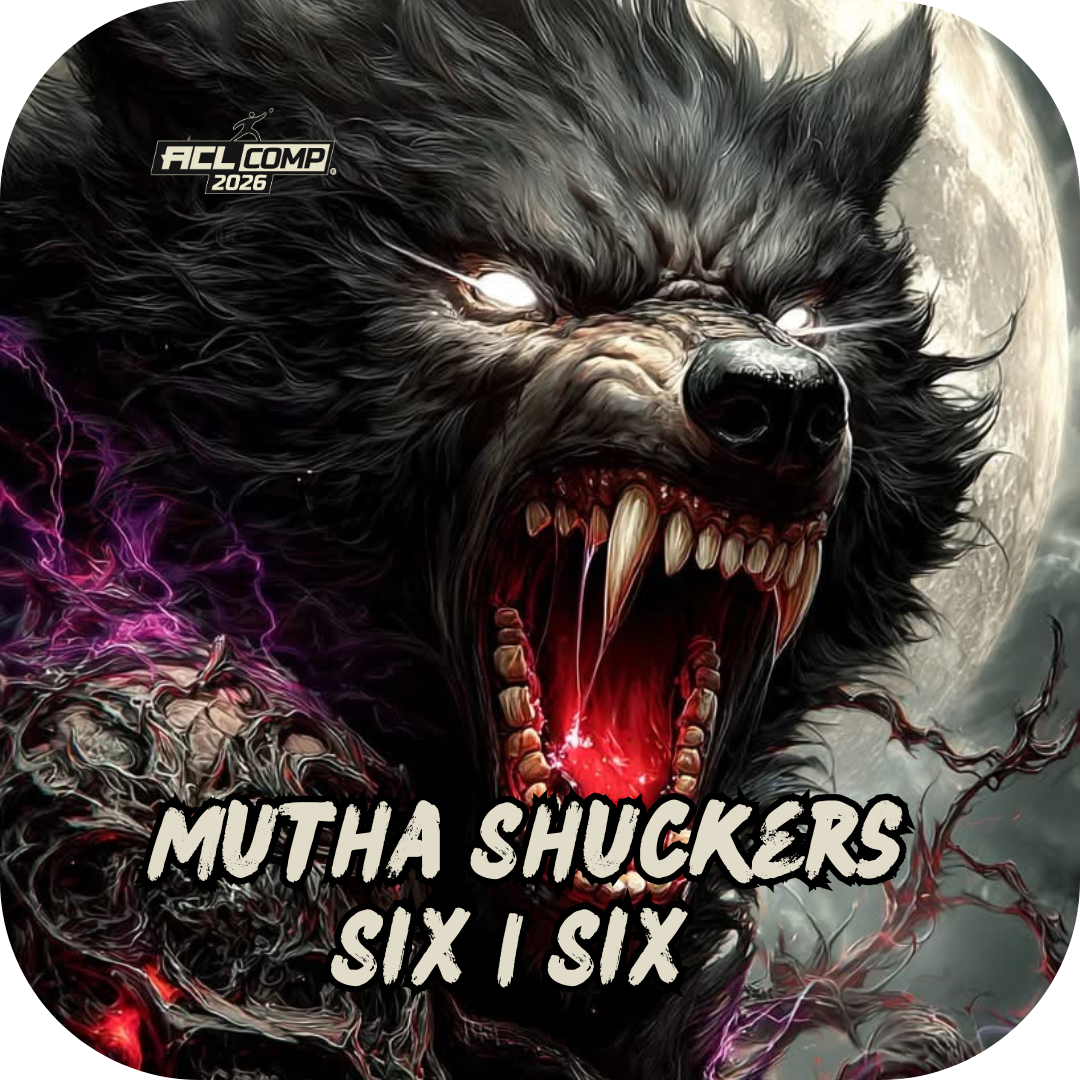 Mutha Shuckers "Pack of Wolves Collection" 2026 ACL Comp Stamped Cornhole Bags