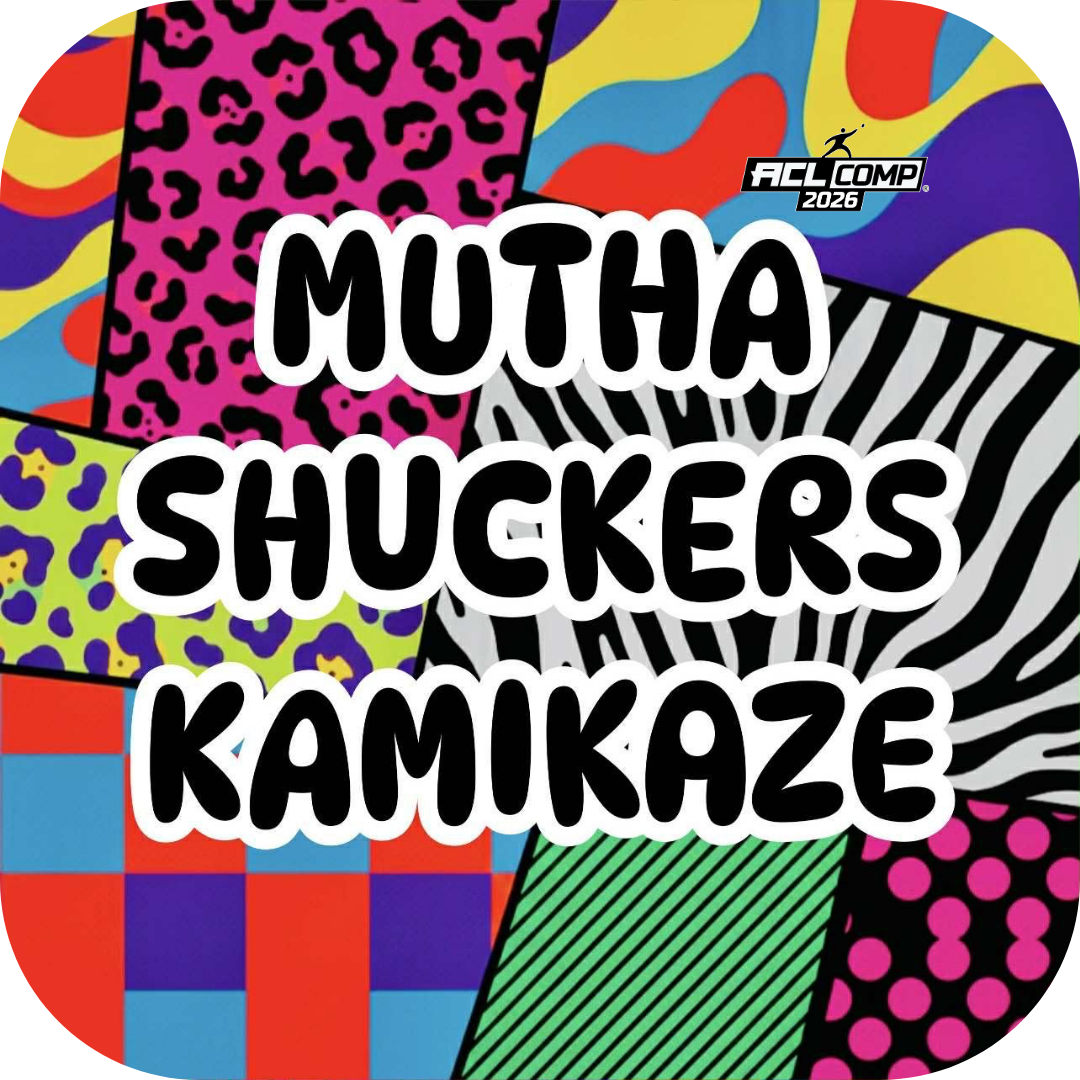 Mutha Shuckers "WHAT THE ?" 2026 ACL Comp Stamped Cornhole Bags