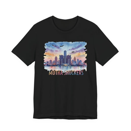 Mutha Shuckers "Watercolor City " Unisex Short Sleeve Tee