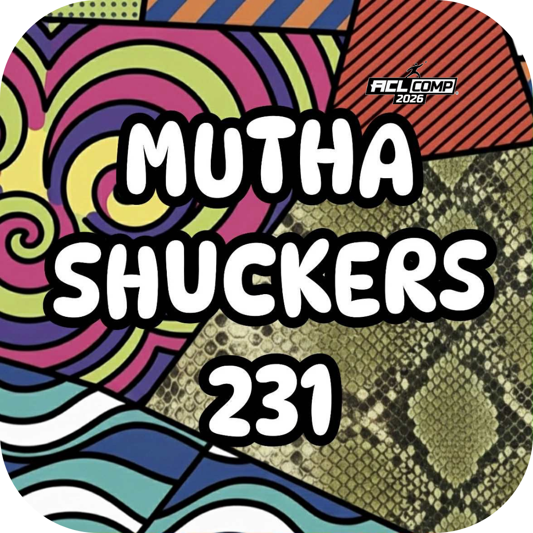 Mutha Shuckers "WHAT THE ?" 2026 ACL Comp Stamped Cornhole Bags