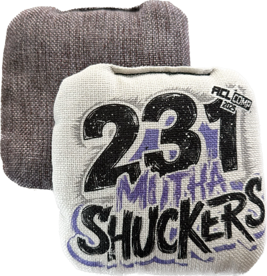 Mutha Shuckers 231 "Graffiti White" Series 2025 ACL Comp Cornhole Bags