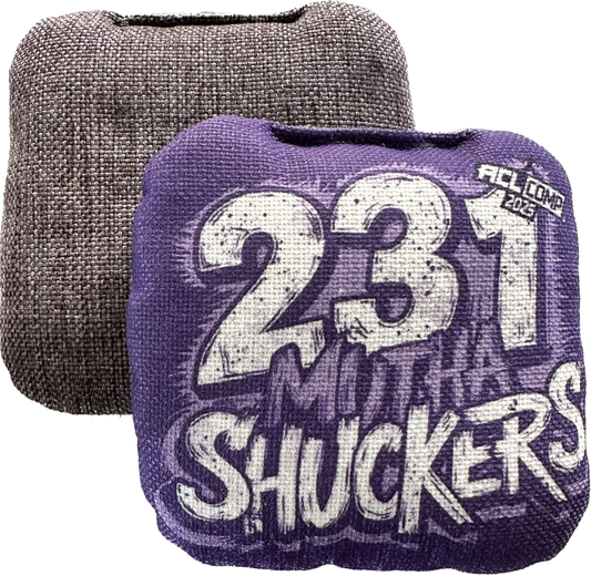 Mutha Shuckers 231 "Graffiti Purple" Series 2025 ACL Comp Cornhole Bags