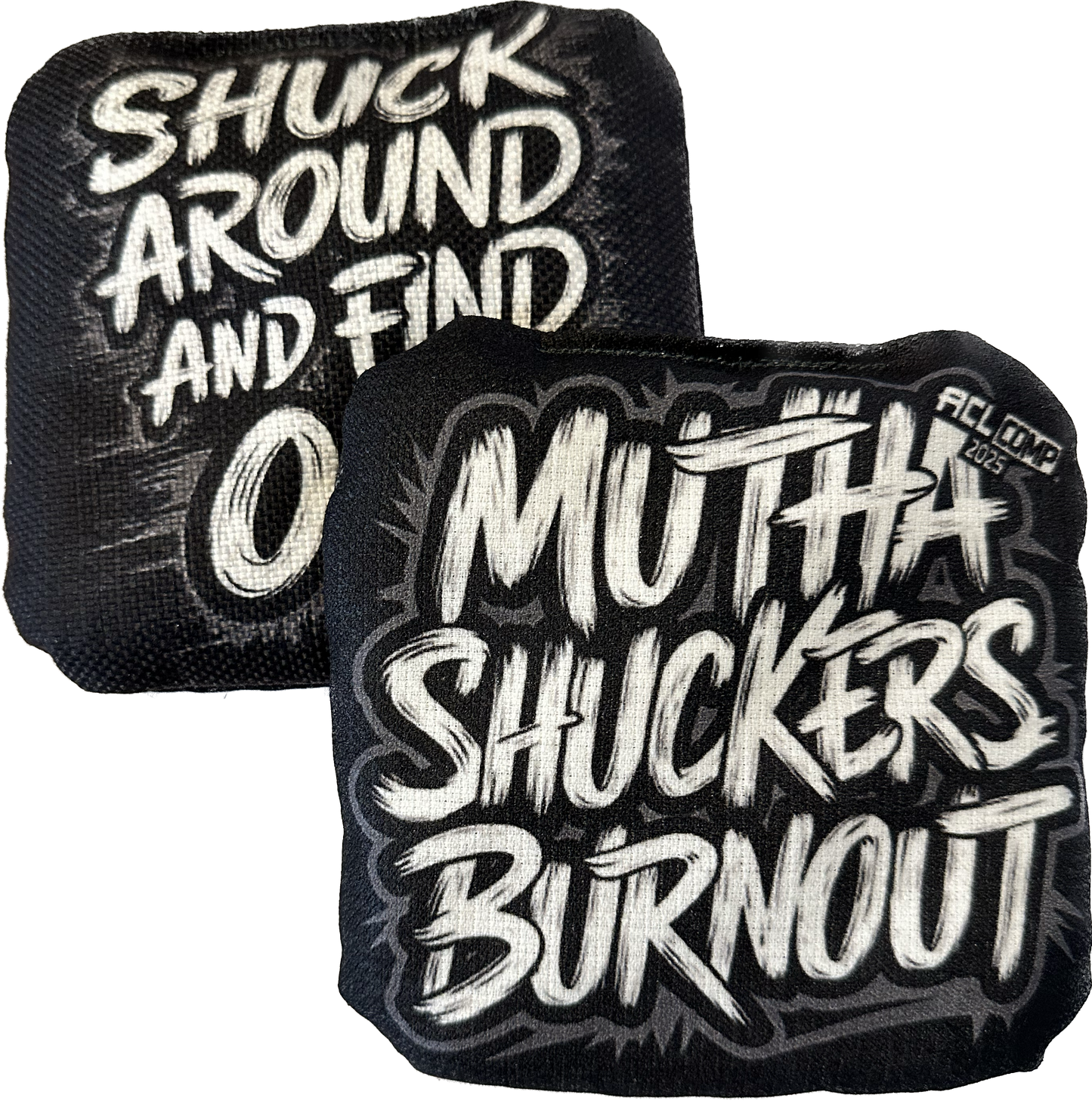 Mutha Shuckers Burnout "Shuck Around Pitch Black" Series 2025 ACL Pro Cornhole Bags